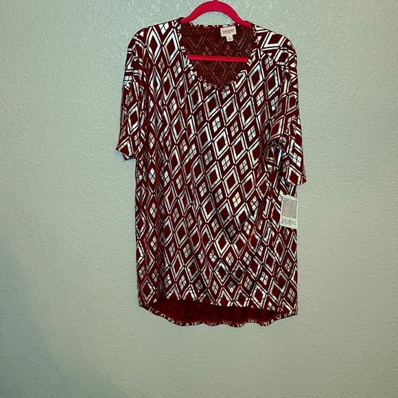 Tops - Red and Silver Shiny Diamond Top New with tags Never Worn